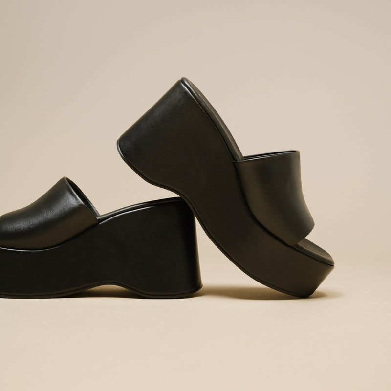 Jonak - Naelle Mules Piel - Negro