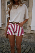 Short Rayé Nalla - Rouge