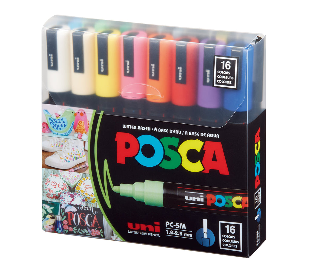 Set De 16 Marcadores - Punta Cónica Media - Posca