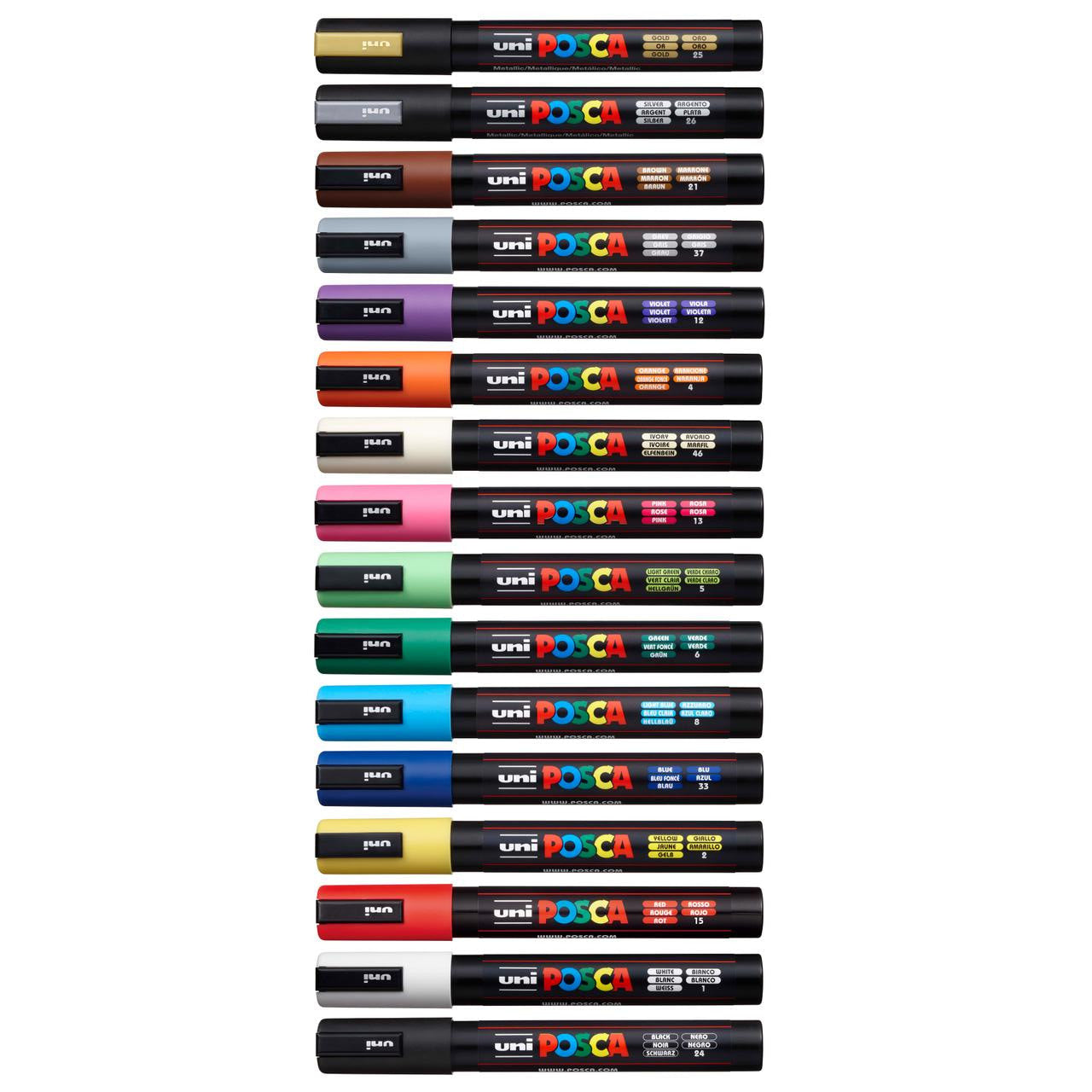 Set De 16 Marcadores - Punta Cónica Media - Posca