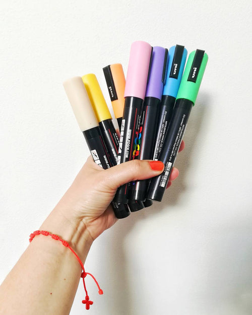 Set De 8 Marqueurs - Pointe Conique Moyenne - Couleurs Douces - Posca