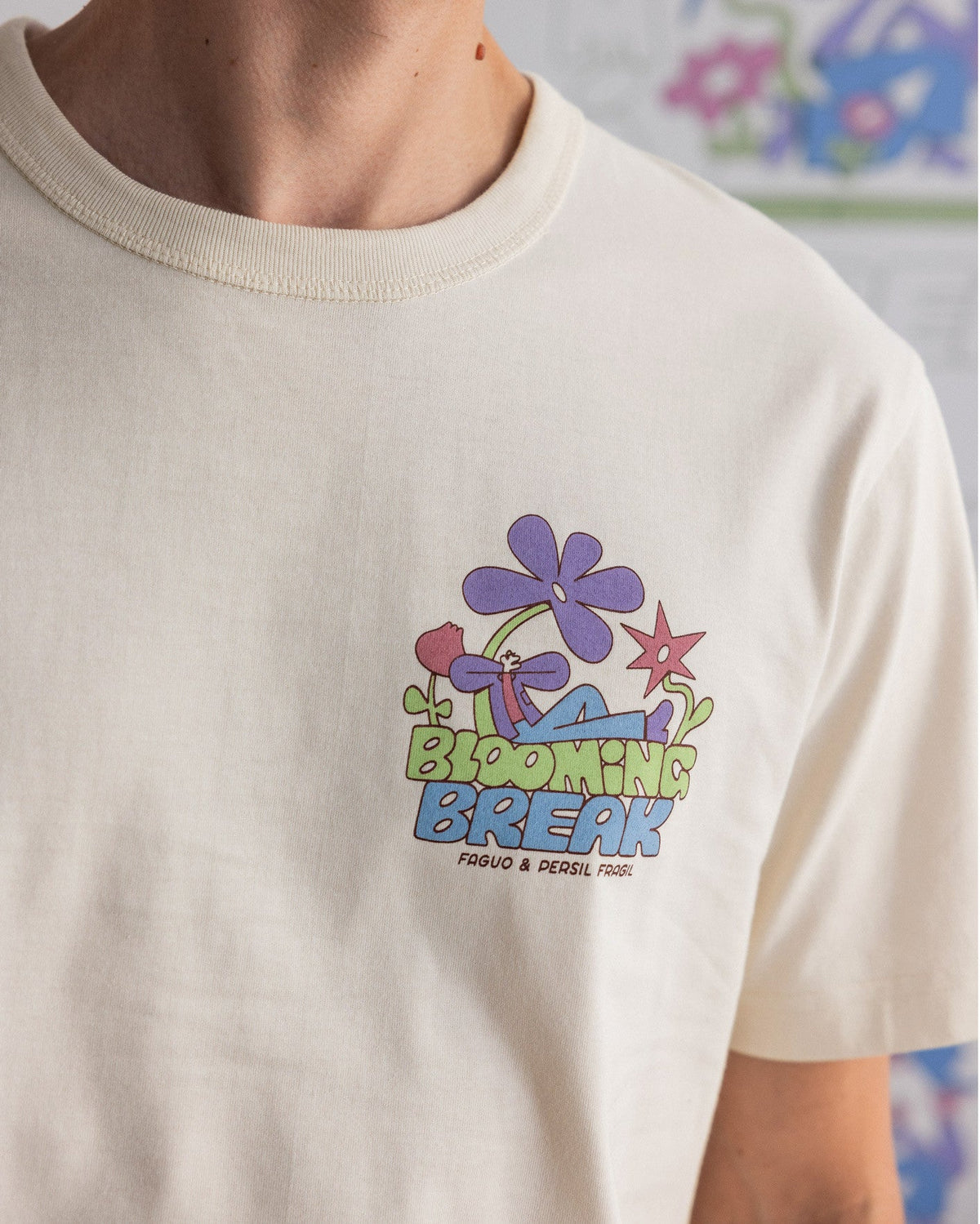 T-Shirt Imprimé Blooming Écru