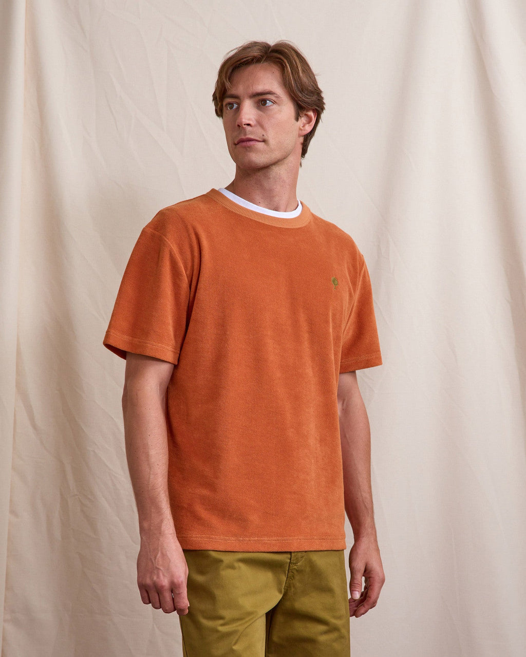 Camiseta de terciopelo color ladrillo
