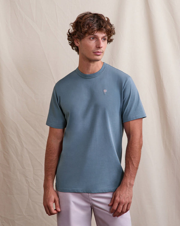 T-Shirt Imprimé Flower Art Bleu