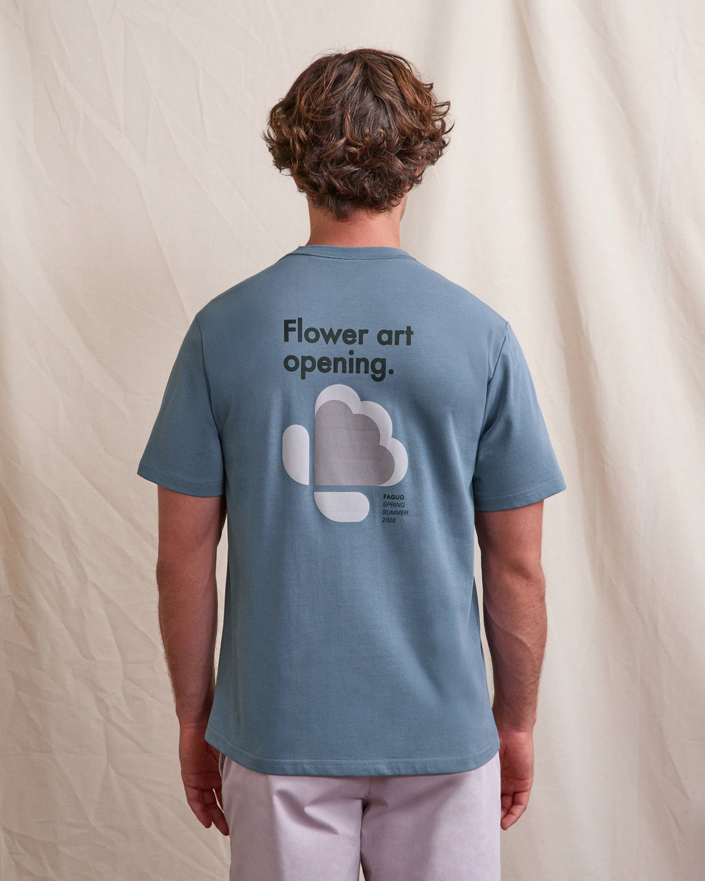 Camiseta estampada Flower Art azul