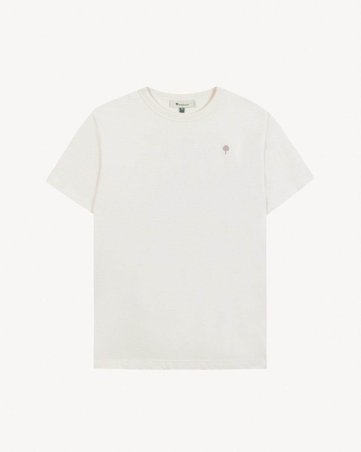 T-shirt med Flower Art-print i råhvid