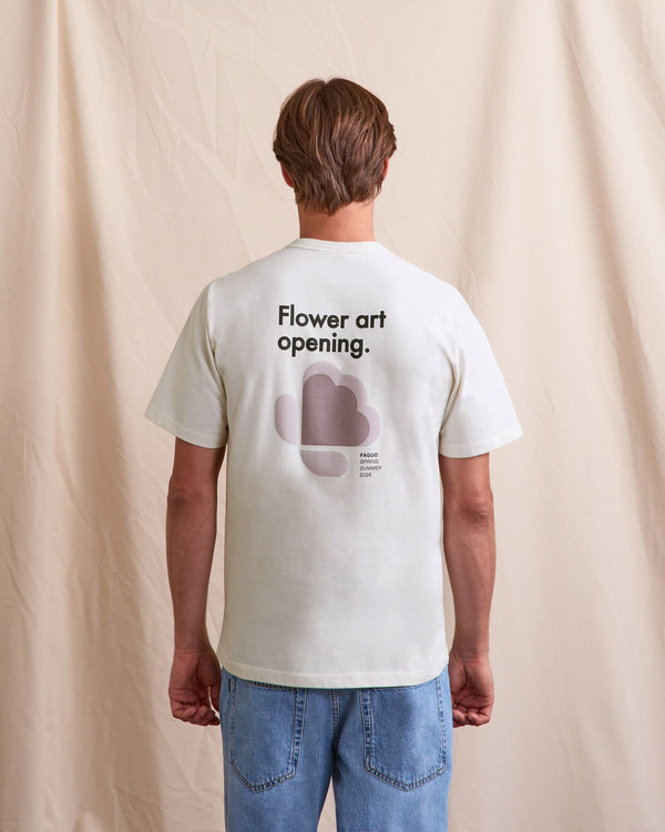T-Shirt Imprimé Flower Art Écru