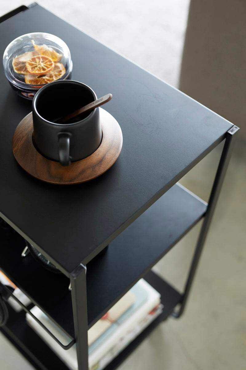 Carrello da cucina a 3 livelli con maniglia - Nero