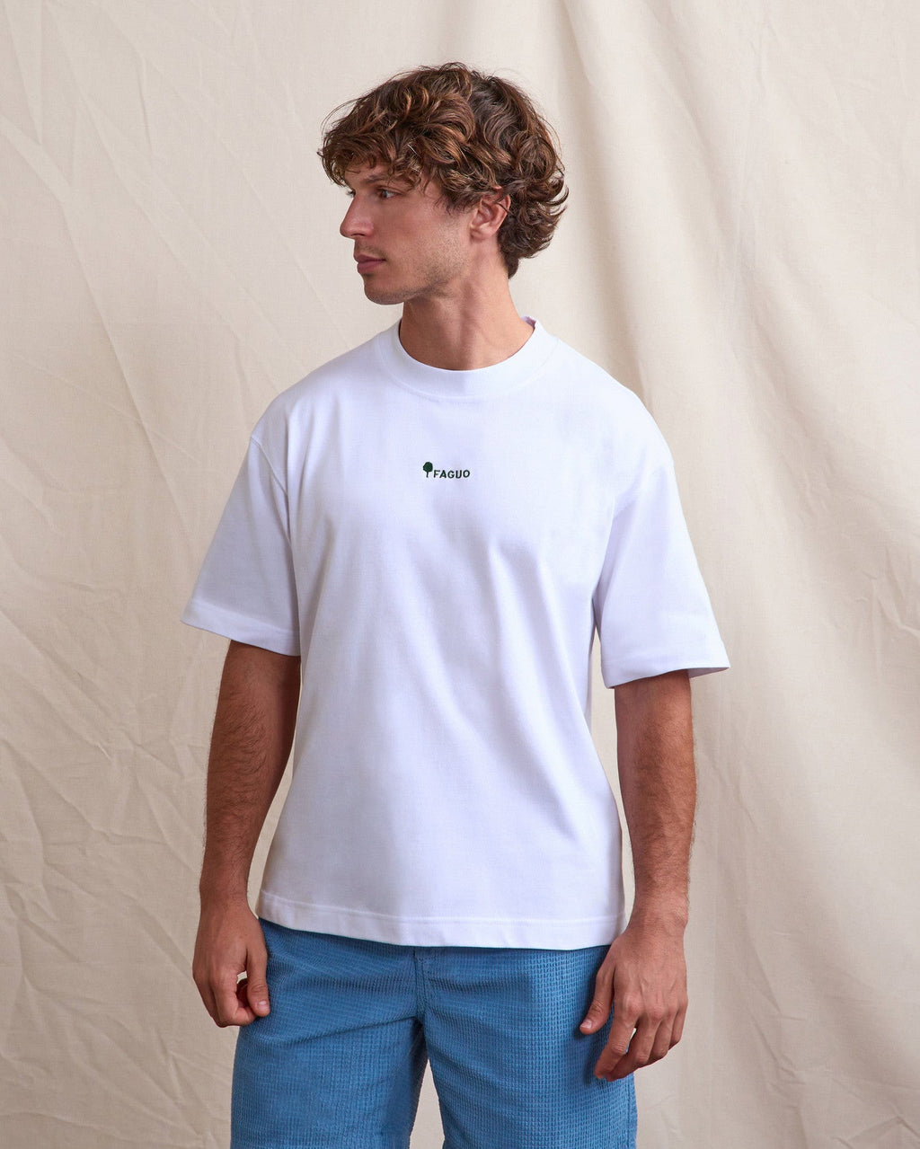 T-shirt blanc imprimé faguo