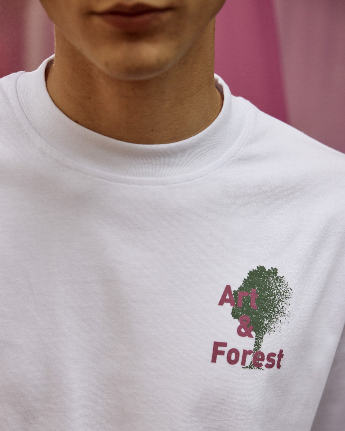 Camiseta blanca estampada Forest