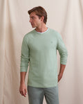T-shirt a maniche lunghe verde chiaro in cotone