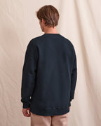 Sweat Col Rond Marine Grisé