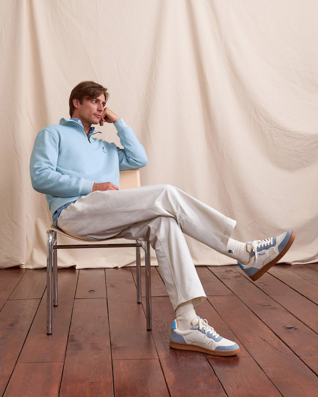 Sweat Zippé Bleu Coton Bio