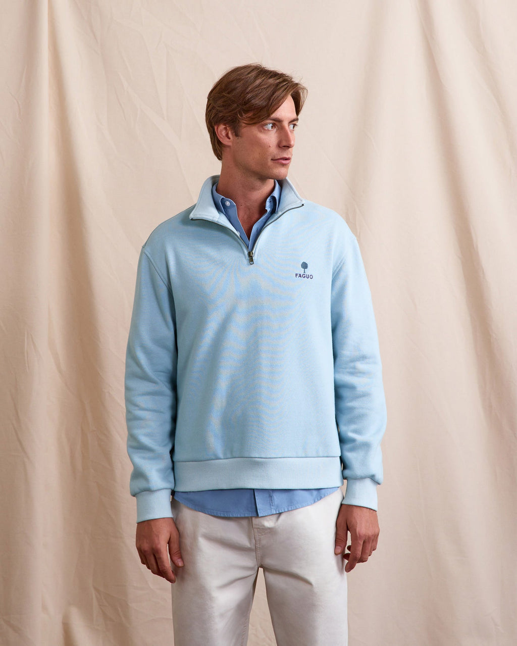 Sweat Zippé Bleu Coton Bio