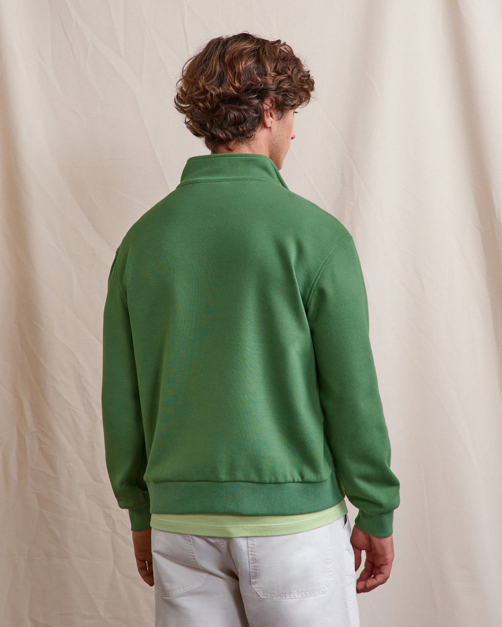 Sudadera Con Cremallera Verde De Algodón Orgánico