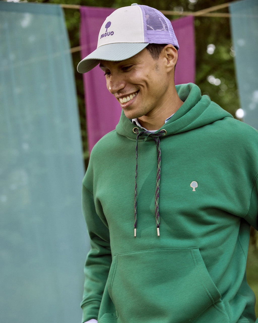 Felpa con cappuccio verde smeraldo