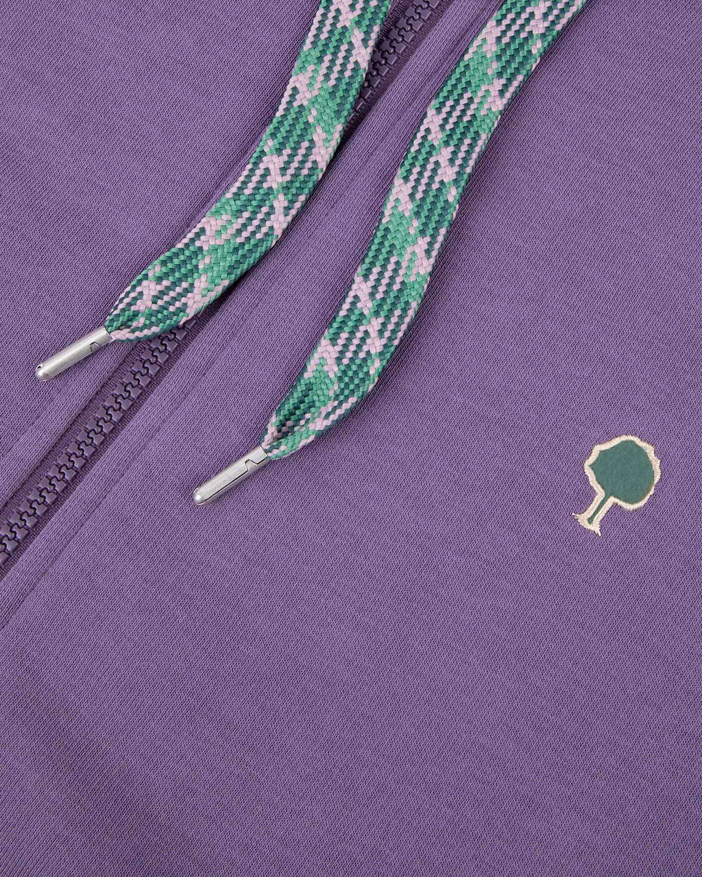 Felpa viola con cappuccio e zip