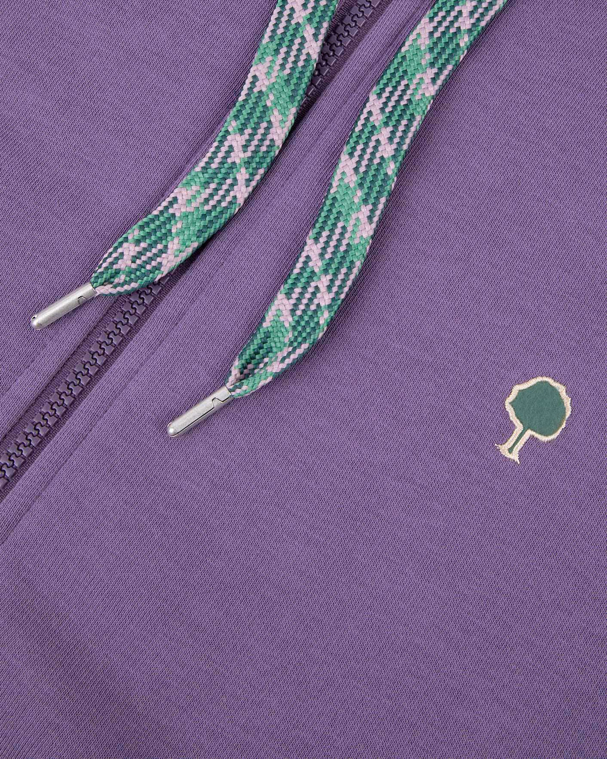 Felpa viola con cappuccio e zip