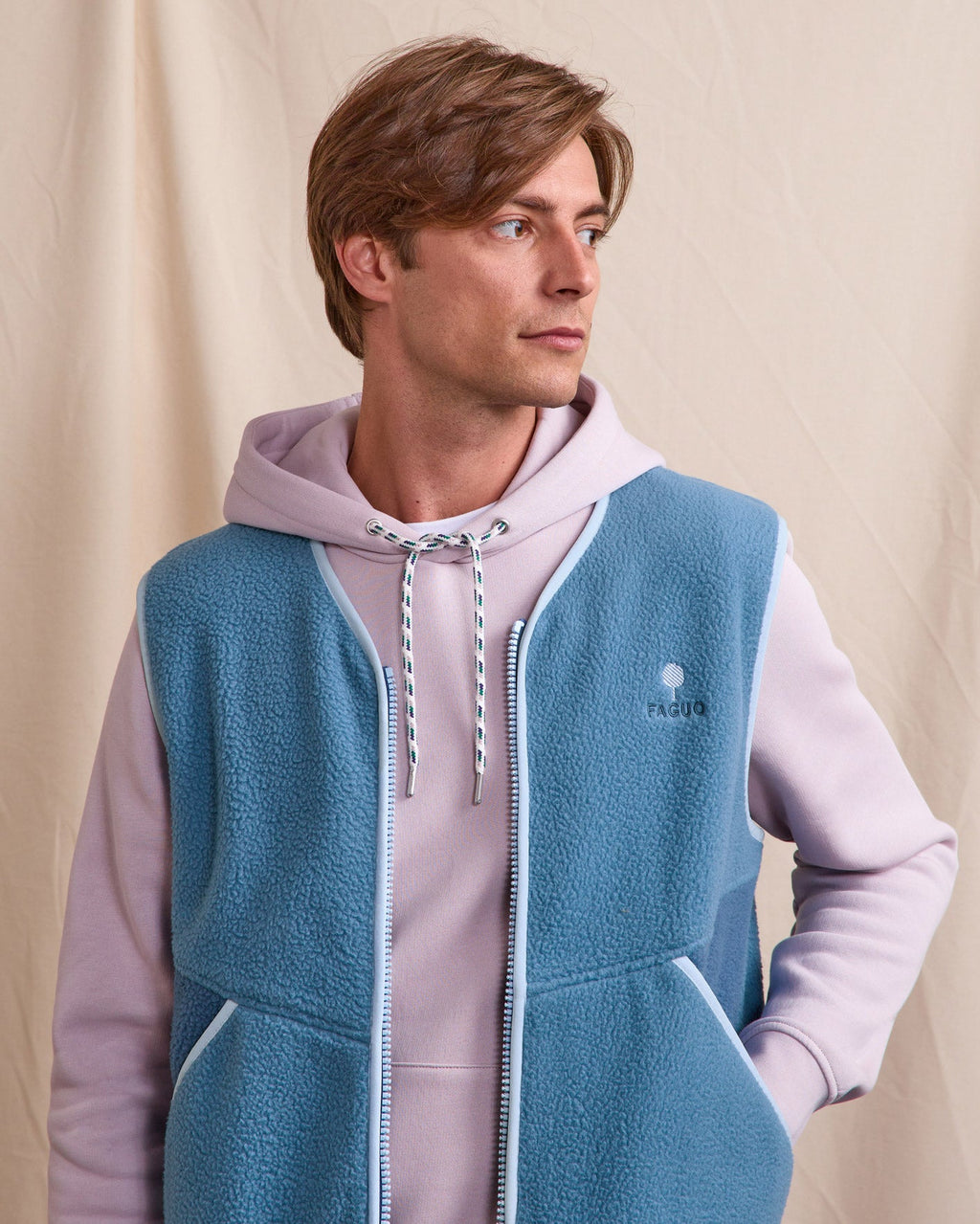 Blue Sleeveless Fleece Jacket