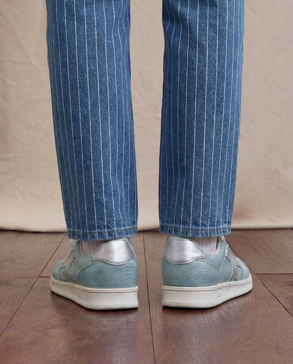 Silver Canvas Trainers