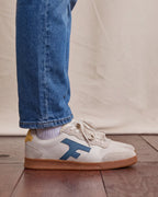 Sneakers crema e gialle in pelle
