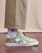 Zapatillas De Lona Beige Y Azul