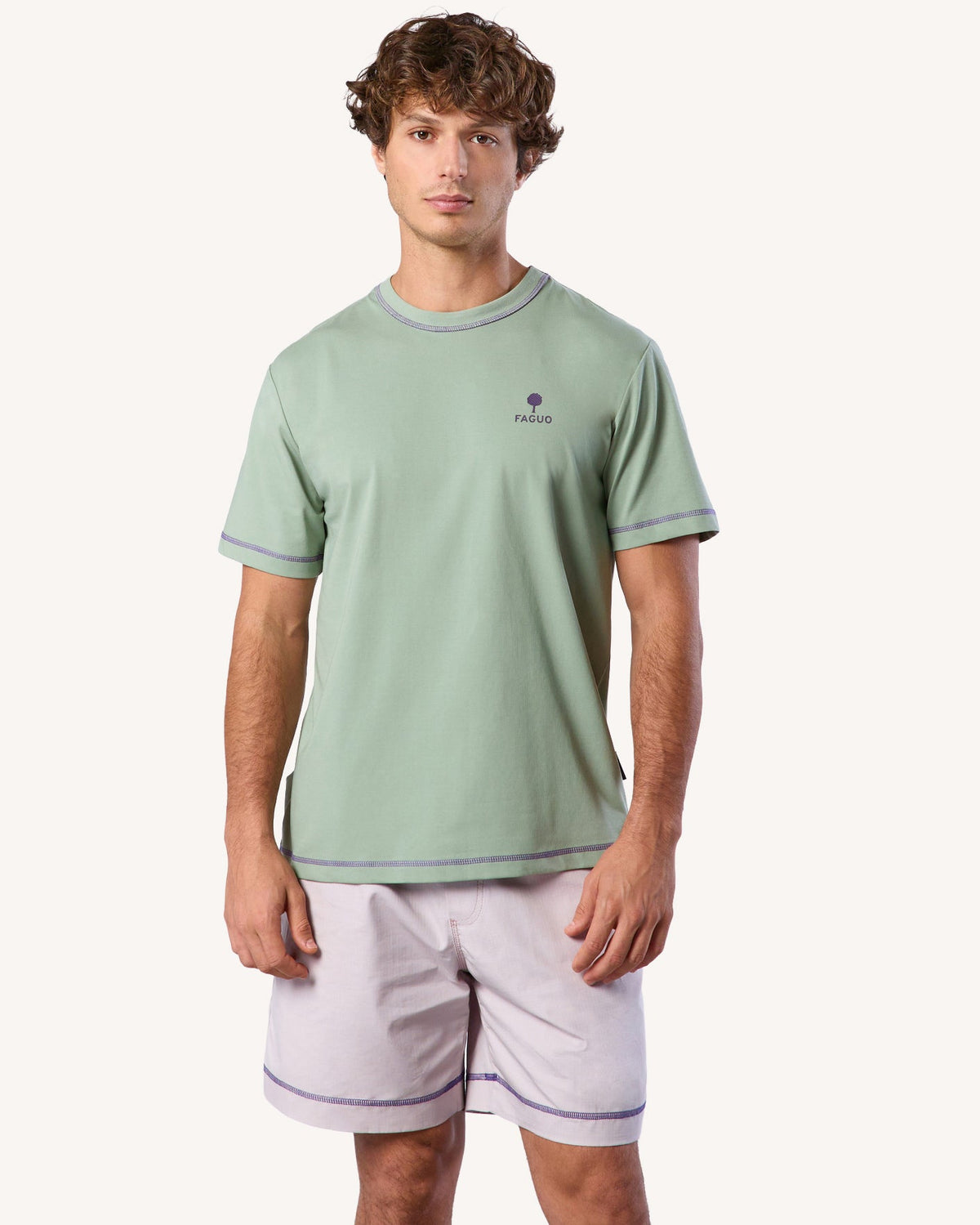 T-Shirt Imprimé Faguo Vert Clair