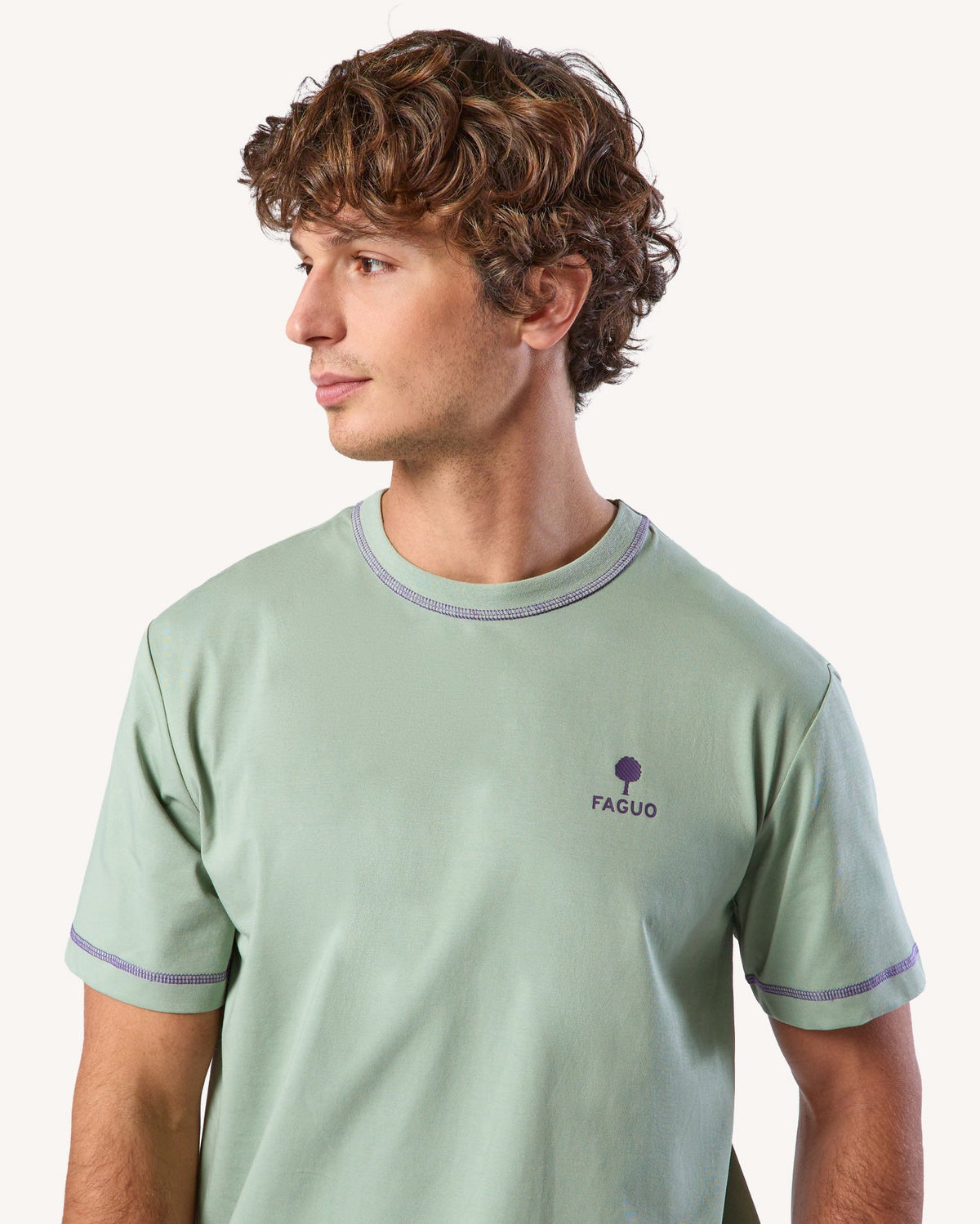 T-Shirt Imprimé Faguo Vert Clair