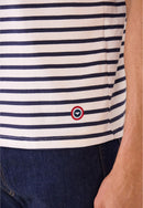 T-Shirt Manches Courtes En Coton Stretch - T-Shirt Mariniere Marine