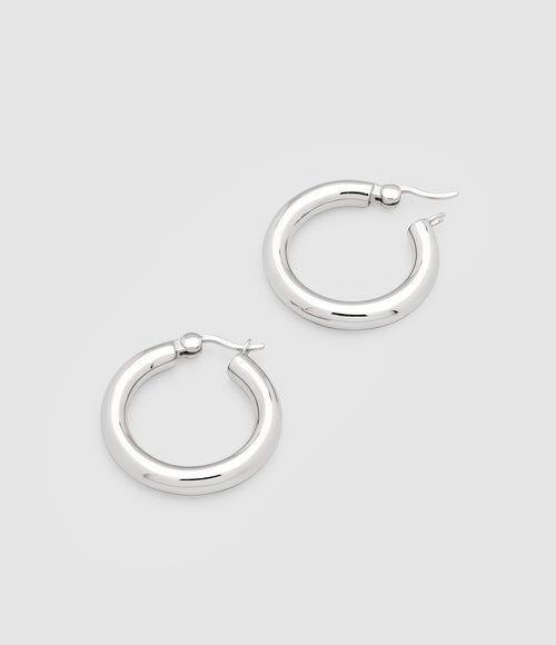 Tom Wood - Créoles Thick Medium Argent - Unisexe