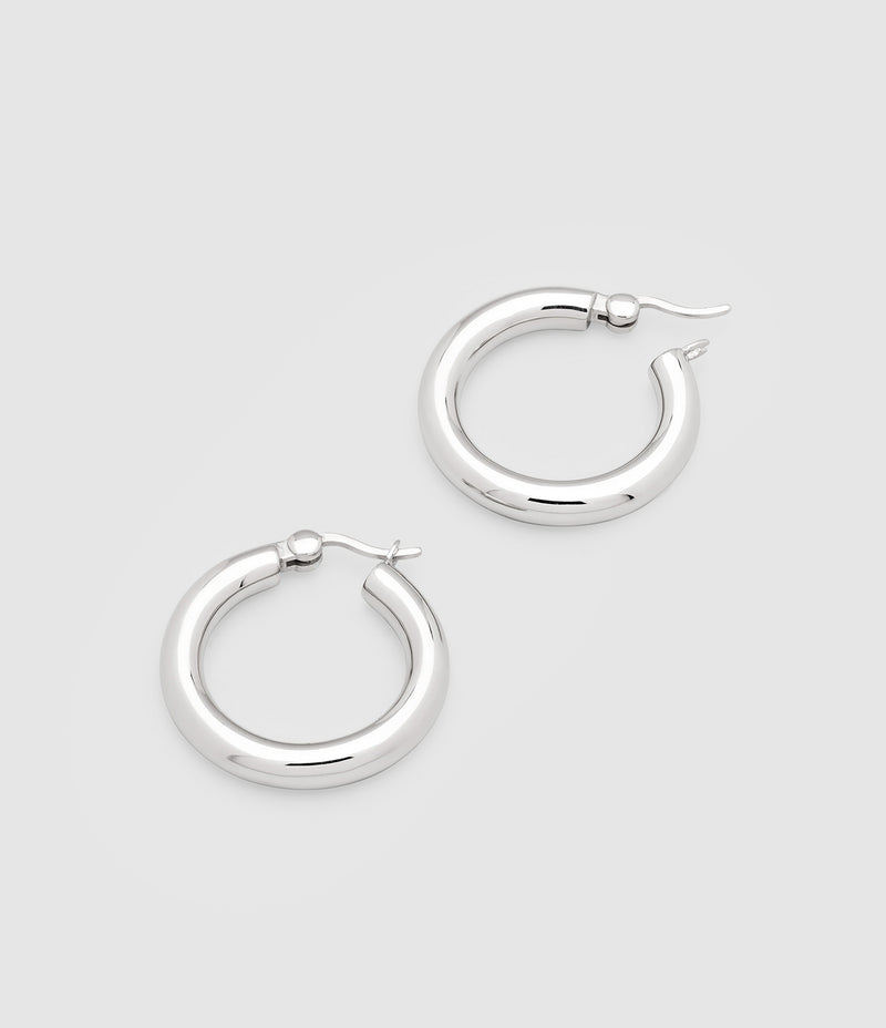 Tom Wood - Créoles Thick Medium Argent - Unisexe