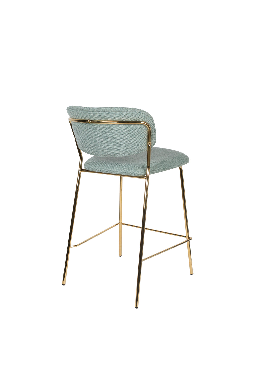 Jolien - Bar & Counter Stool - Fabric - Gold/Light Green