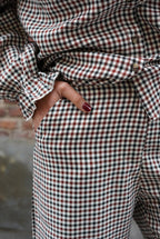Eugene Check Trousers Ecru/Bordeaux