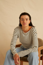 T-Shirt Toscane - Gestreift Khaki