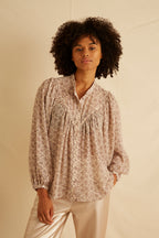 Chemise Bao - Imp Lilas Lurex Ecru