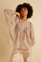 Chemise Bao - Imp Lilas Lurex Ecru
