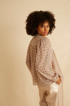 Chemise Bao - Imp Lilas Lurex Ecru