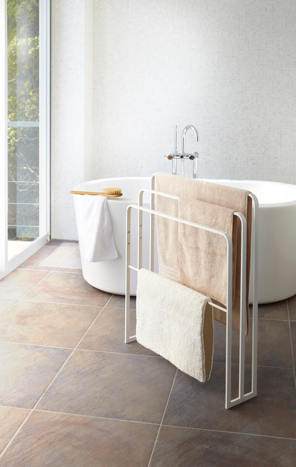 3-Bar Bath Towel Rail - Tower - White
