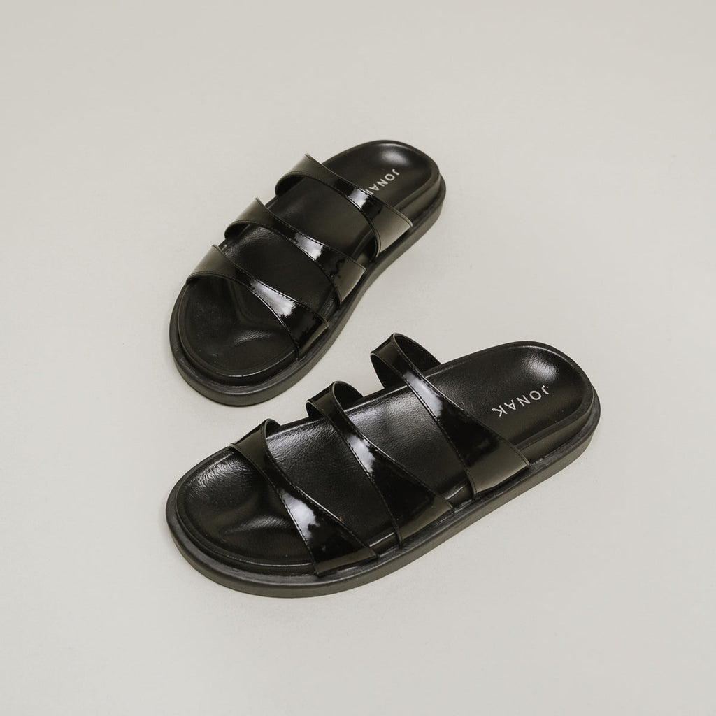 Jonak - Wafi Patent Leather Mules - Black