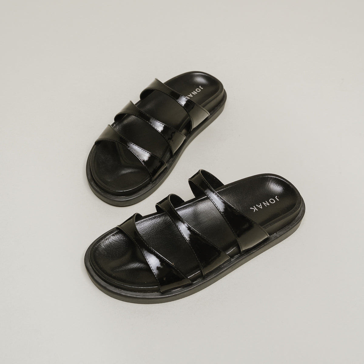 Jonak - Wafi Patent Leather Mules - Black