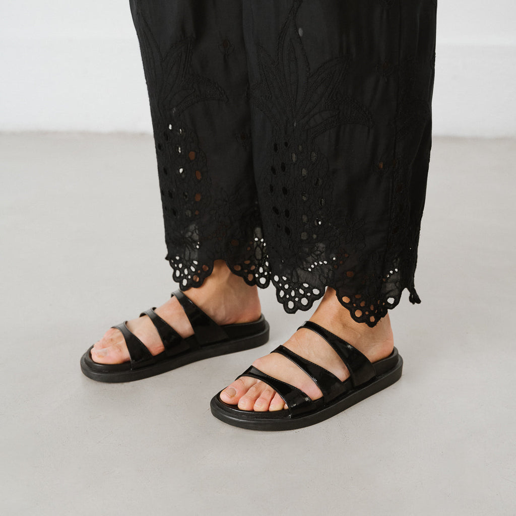 Jonak - Wafi Patent Leather Mules - Black