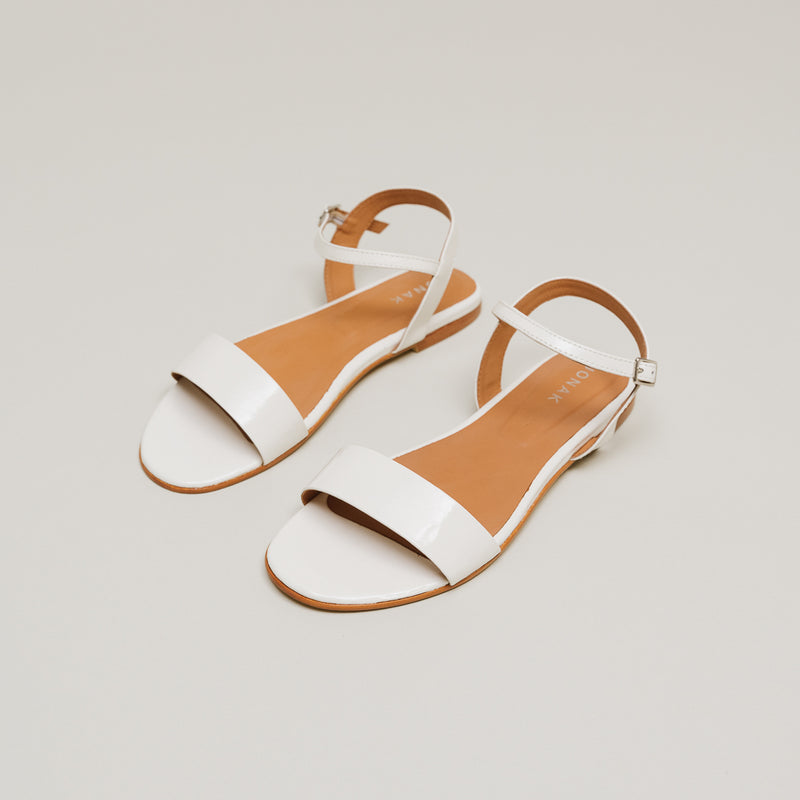 Jonak - Wagram Patent Leather Sandals - Ecru