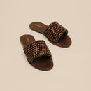 Jonak - Mules Walk Cuir/ Perles - Marron foncé