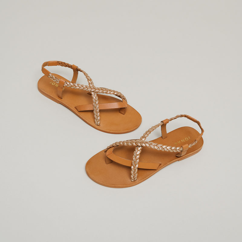 Jonak - sandals Warren Leather/Glitter - Camel/Gold