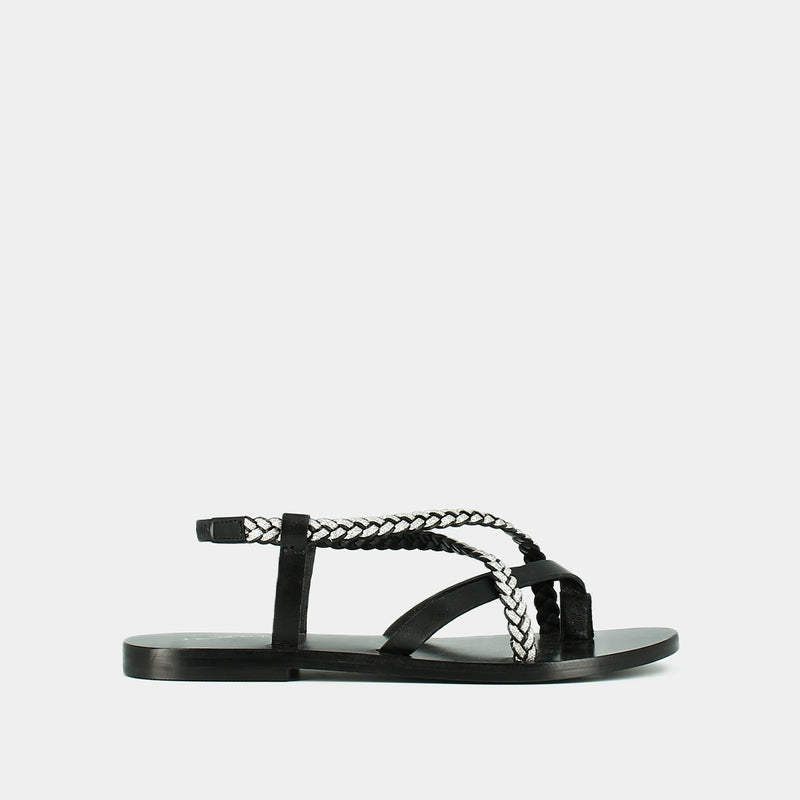 Jonak - sandals Warren Leather/Glitter - Black/Silver
