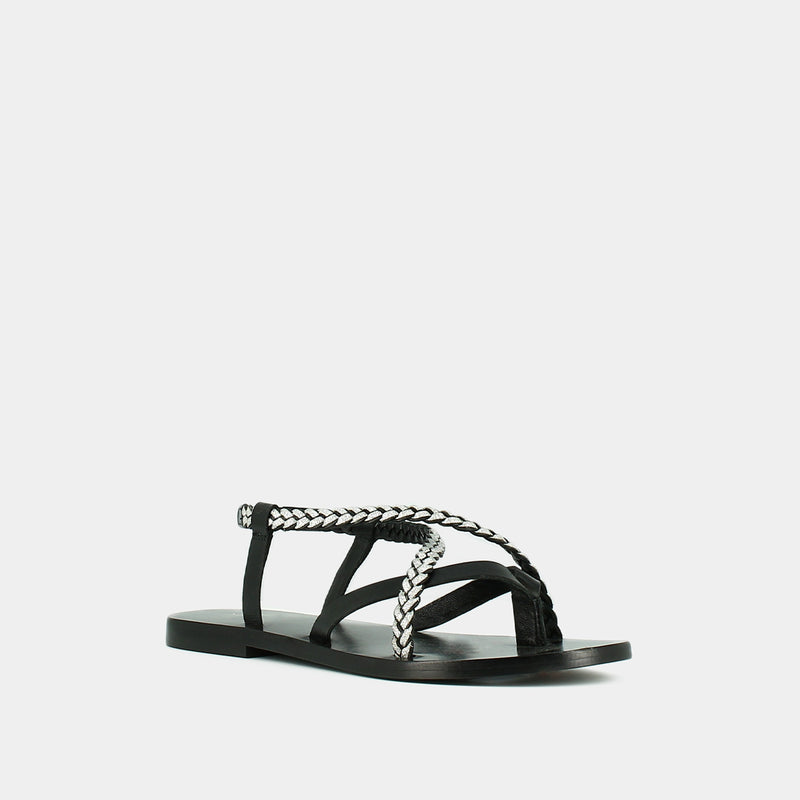 Jonak - sandals Warren Leather/Glitter - Black/Silver