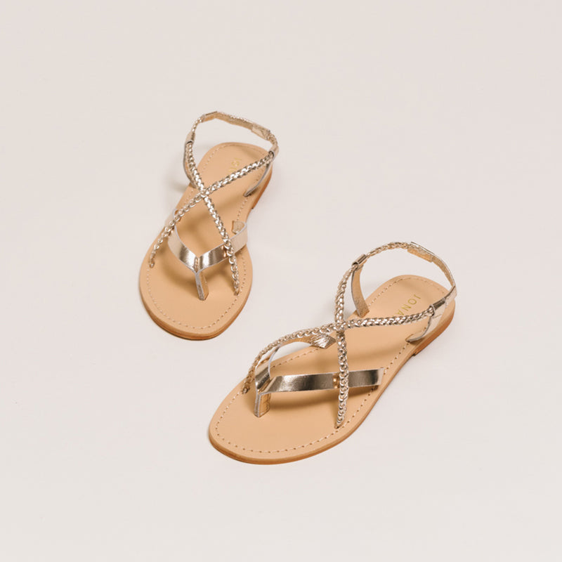 Jonak - sandals Warren Cuir Metallise - Platine