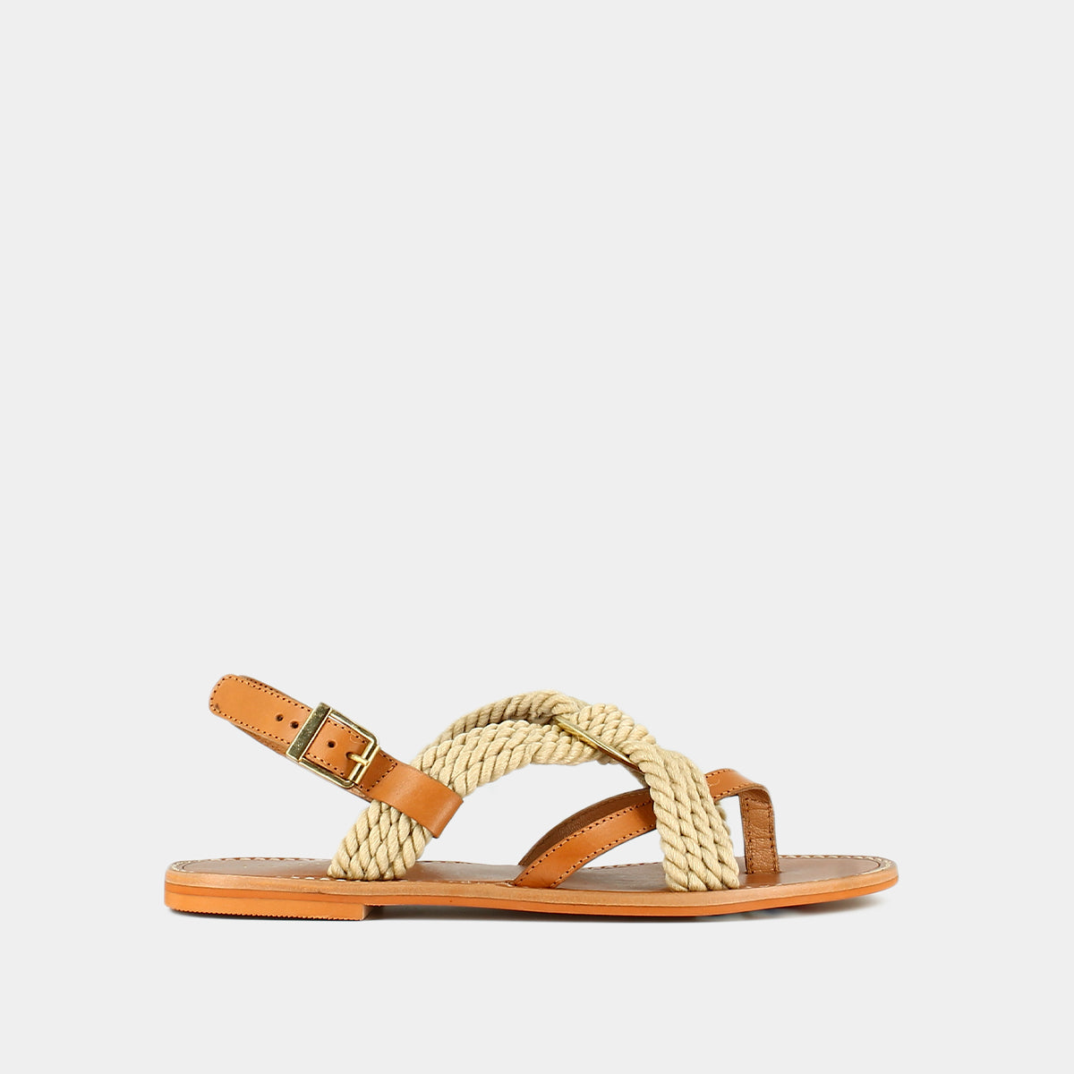 Plagettes Winna Cuir/Corde - Camel/Beige