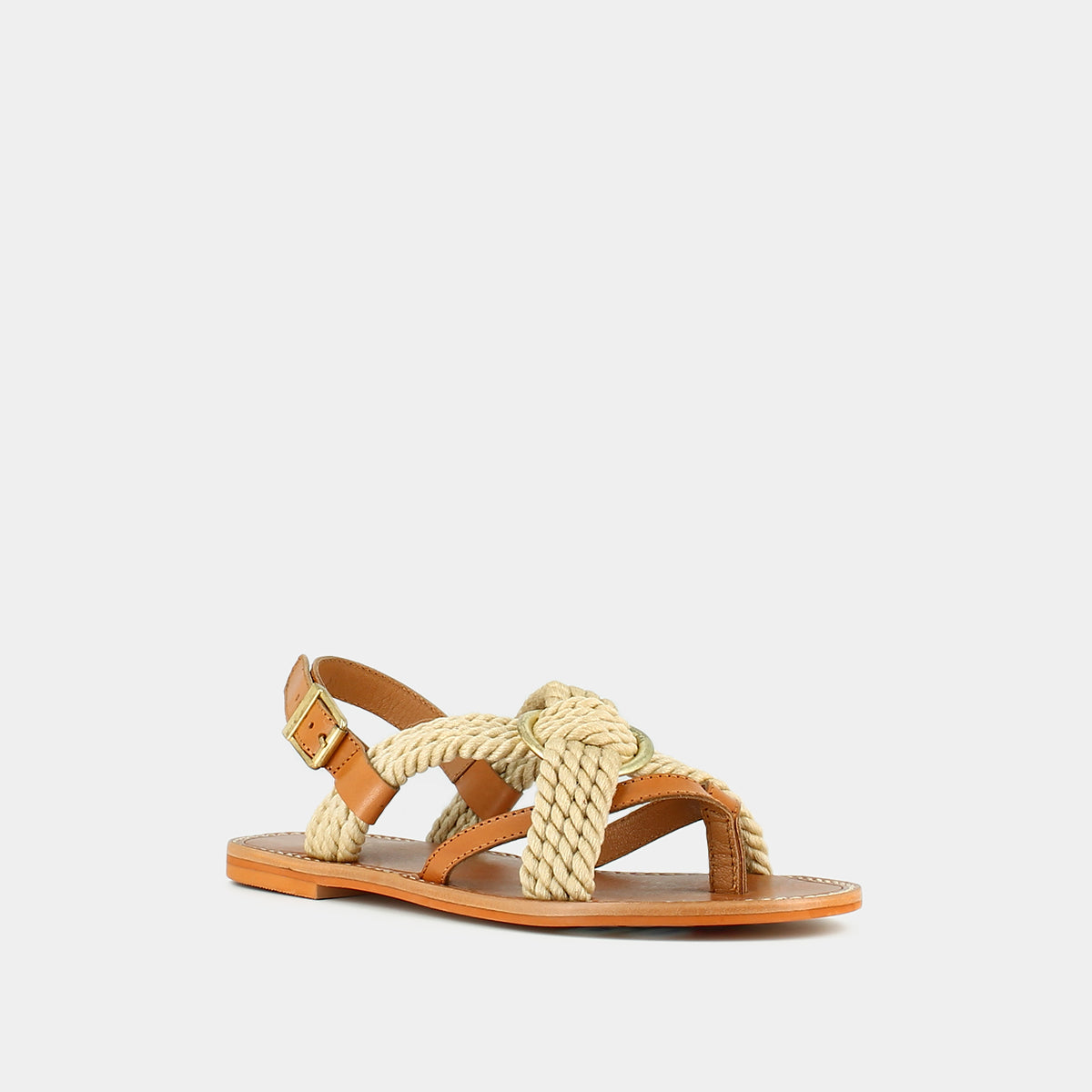 Plagettes Winna Cuir/Corde - Camel/Beige