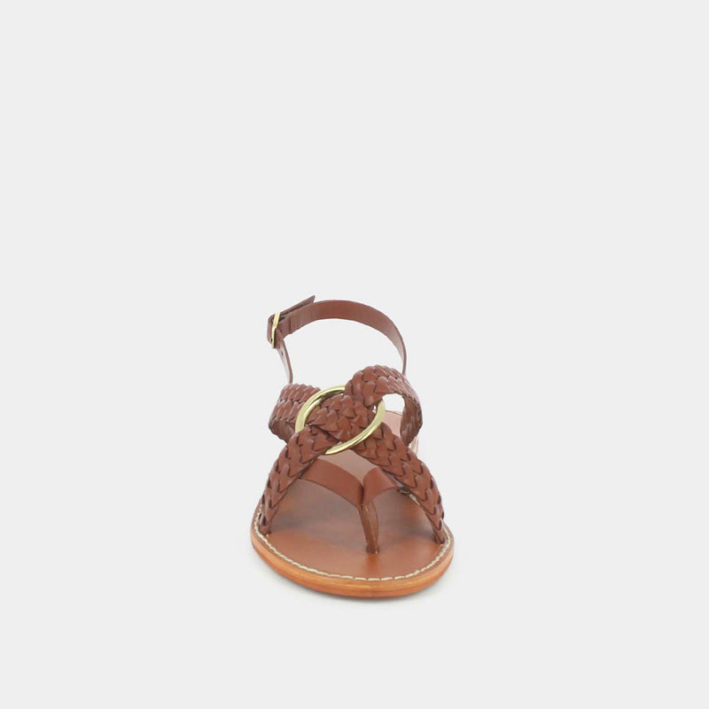 Jonak - Plagettes Wood Cuir  - Cognac